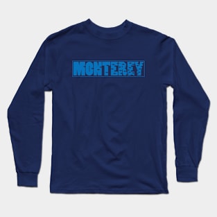 Monterey California with fish in rectangle Long Sleeve T-Shirt